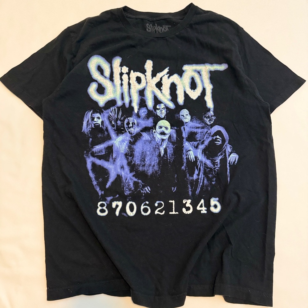 Slipknot Graphic T-Shirt Mens Large Black 2022 Band Tee Barcode Logo